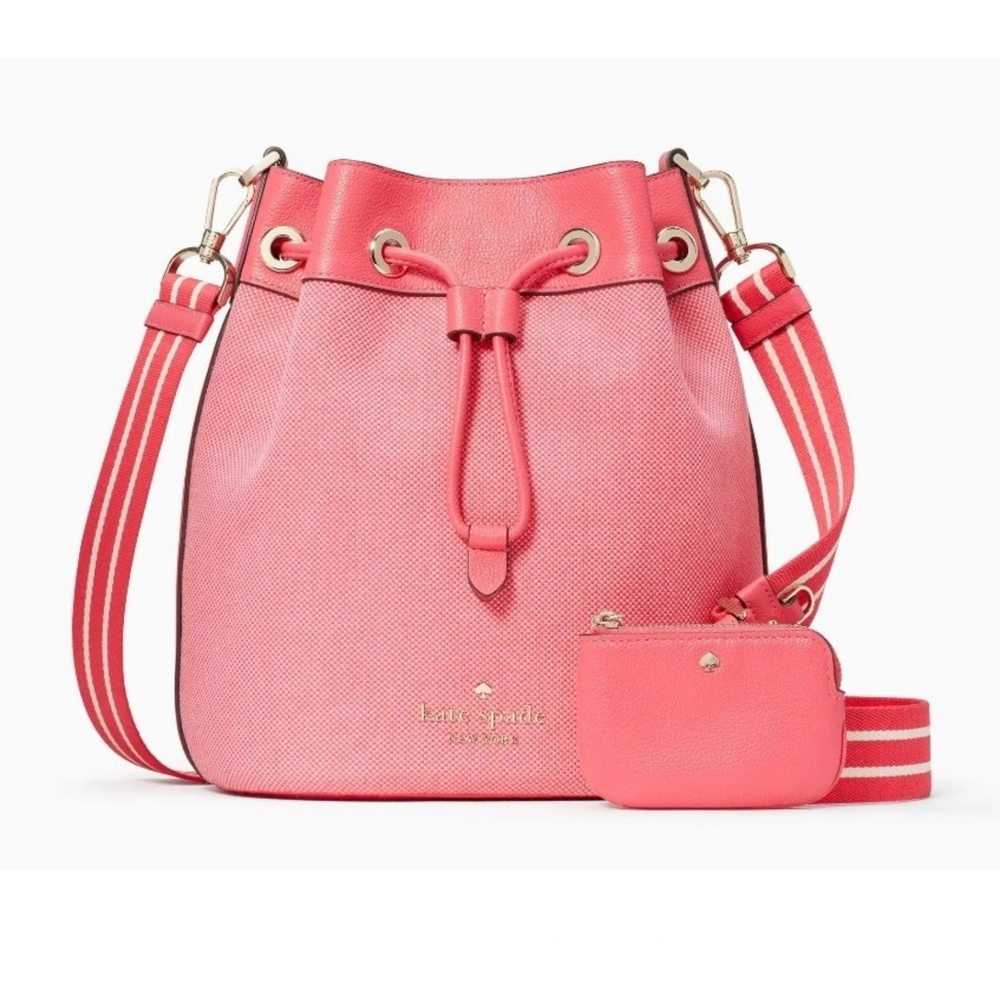 🆕️ kate spade Rosie Canvas Large Bucket Bag in color Pink Peppercorn